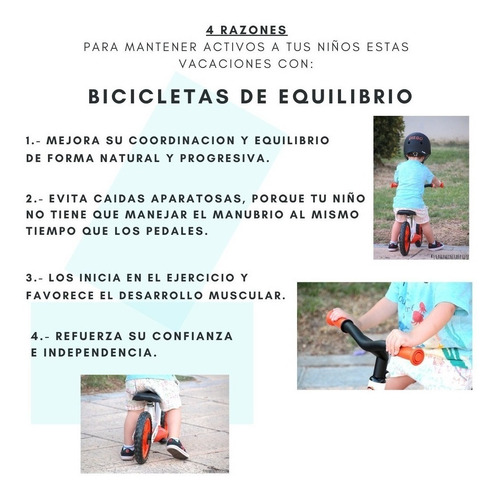 Imagen 2 de 2 de Bicicleta Equilibrio Niños Sin Pedales Rojo Ekipofertas