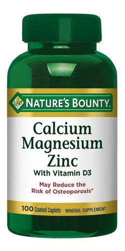 Nature's Bounty Calcium + Magnesium + Zinc 100 Comprimidos