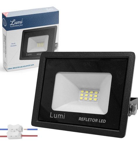 Mini Refletor Led Holofote Ip67 Smd 20w Branco Frio 6500k Cor da carcaça Preto Cor da luz Branco-frio 127/220V