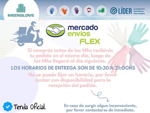 Imagen 9 de 10 de Guantes De Látex Descartables - (1x100 Un) - Mediglove