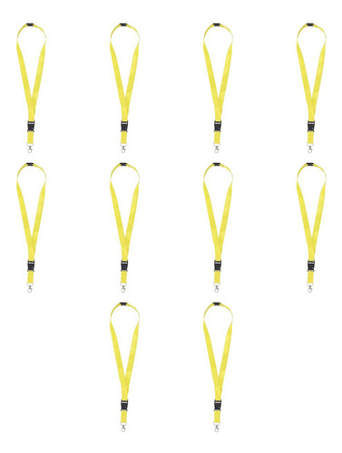 10pz Cordon Porta Gafete For Promotional Credencial Colores Color Amarillo