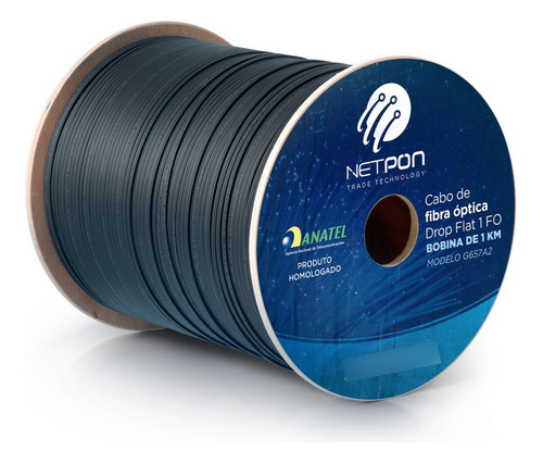 Cabo De Fibra Óptica Drop Flat Netpon Bobina 1km