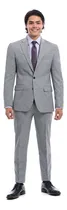 Comprar Traje Caballero Recto Fit Slim Tejido Liso Vittorio Forti Gris Liso 40c