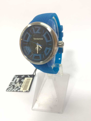 Reloj Marca Tendence Original Correa De Goma Azul
