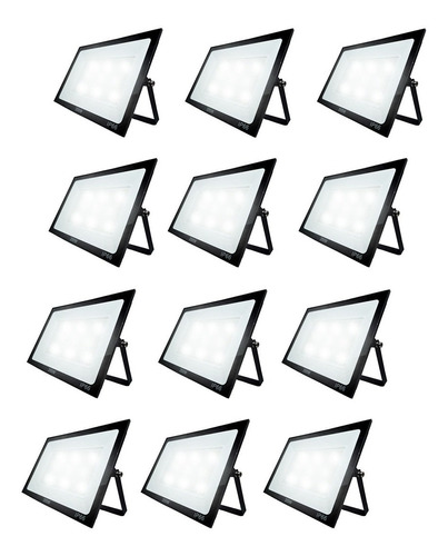 Pack X 12 Reflector Led Blanco 200w Ip66 Bajo Consumo 