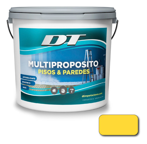 Pintura De Pisos Y Paredes Multipropósito 4 Lt. | 15 Colores Color Amarillo