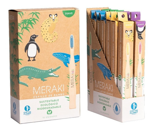 Pack 12 Cepillos De Dientes De Bambú Meraki - Infantil