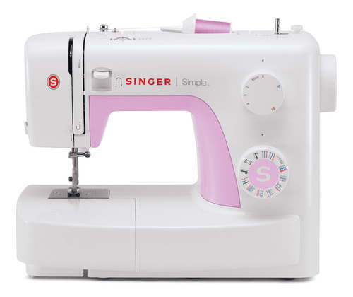 Máquina de costura reta Singer Simple 3223 portátil branca/rosa 220V