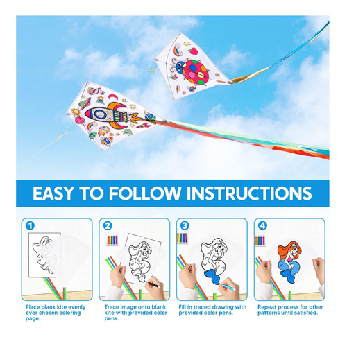 Joyin 8 Paquetes Kite En Blanco De Bricolaje Con Bolígrafos