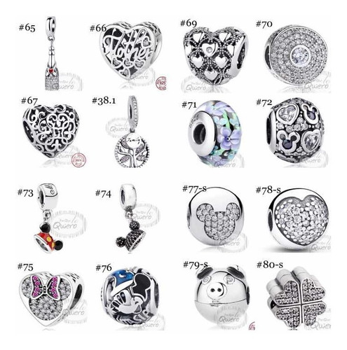 3 Charms Mickey 100% Plata Esterlina Para Pulsera Pandora