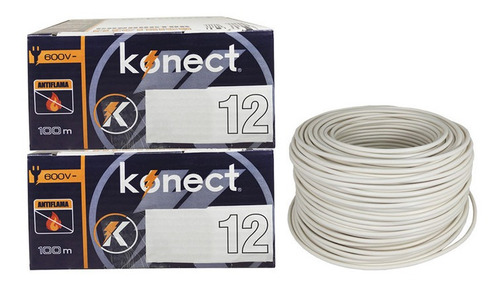 Cable Electrico Cca Konect Calibre 12 Blanco 100 Metros 2pzs