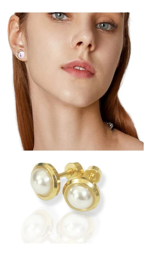 Hermosos Aretes De Oro 18k Lam. Y Perla Envio Gratis!!!