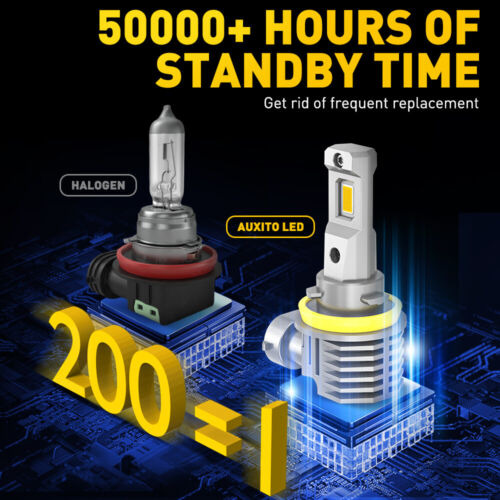 Pair H11 H8 H9 Led Fog Driving Light Bulbs Kit Drl 3000k Ccj