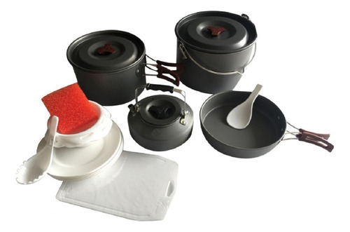 Imagen 1 de 4 de Marmita Broksol 4 Personas Mochilero Camping Set Cocina 16pz