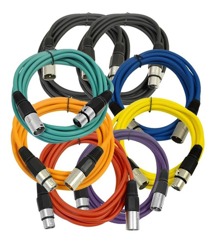 Sísmica Bundle Cables De Audio (8 pack) 10 'xlr Micrófono Ca