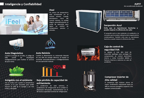 Aire Acond. Aufit Chi-r32-12k 220v Mini Split Inverter