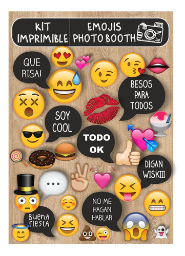 Props Casamiento Fiesta De 15 Kit Imprimible Emojis Pdf Boda