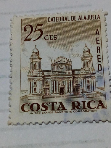 Estampilla.  Catedral De Alajuela              25 Cts    (7)