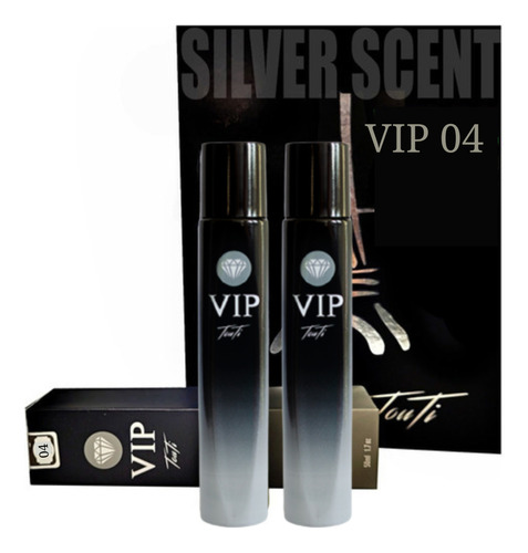 Perfume Vip 04 Silver Fragrância Importada Scent - Kit Com 2 Perfumes