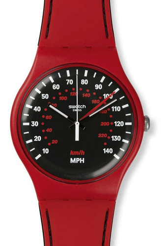 Reloj Swatch Suizo Modelo Suor Unisex Sumergible Color Rojo