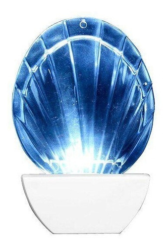 Abajur Tomada Brasfort Led Concha 110v Branco Cor da cúpula Azul