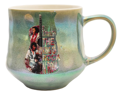 Taza Vidriada De Elvis Presley Con Arte De Guitarra - Mid-so