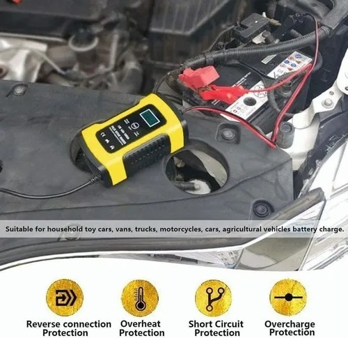 Imagen 7 de 10 de Cargador Batería Automóvil Moto 12v Inteligente Carga Rápida