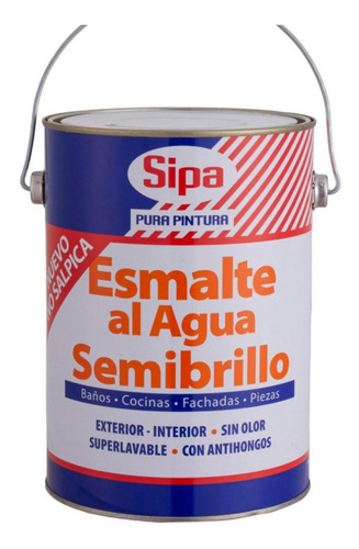Sipa Esmalte Al Agua Semibrillo Galon Color