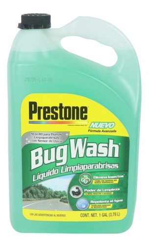 Liquido Limpia Parabrisas Bug Wash Prestone 1 Galon 17300050