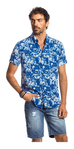 Camisa Hombre Manga Corta San Diego Azul Ferouch Ss 2022
