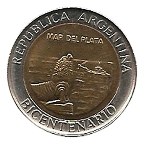 Bicentenario Mar Del Plata Moneda 1 Peso 1810 2010 Argetina (Usado)