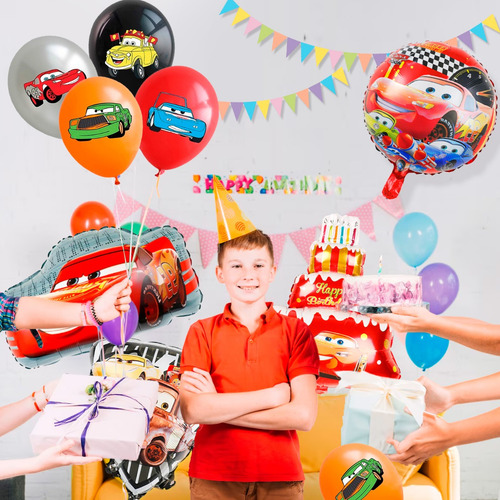 InBoxxarty 21pcs Globos para Decorar Fiestas de Cumpleaños de Cars