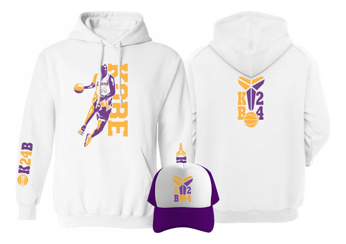 Kit Sudadera + Gorra Kobe Bryant Mamba 24 Estampado En Vinil