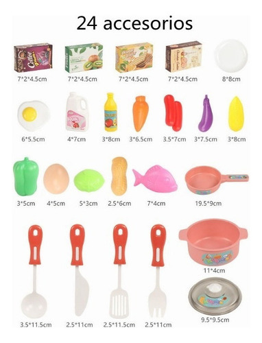 Jj [u Cocina Cocinita Infantil Luz, Sonido Y Agua 24 Piezas