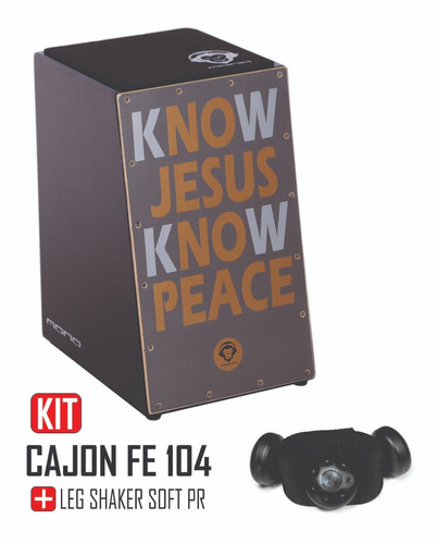 Kit | Cajón Mono Eletro Fe 104 +  Leg Shaker Soft Preto 