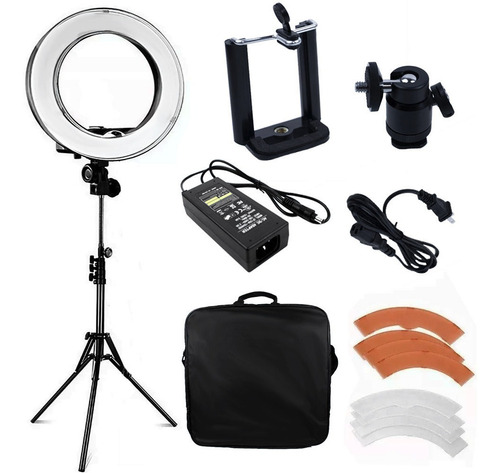 Imagen 1 de 10 de Aro Luz Led 240 Focos 18 PLG Tripie Video Maquillaje