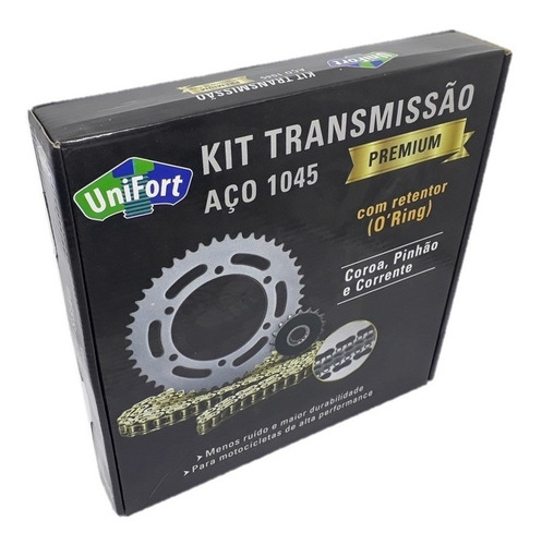 Kit Relação Xt 660 Aço 1045 Com Retentor Dourada Unifort
