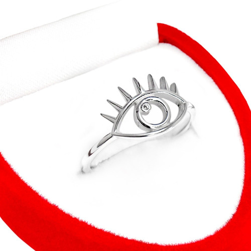 Anillo Ojo Turco Protección Plata 925 Mujer Dama