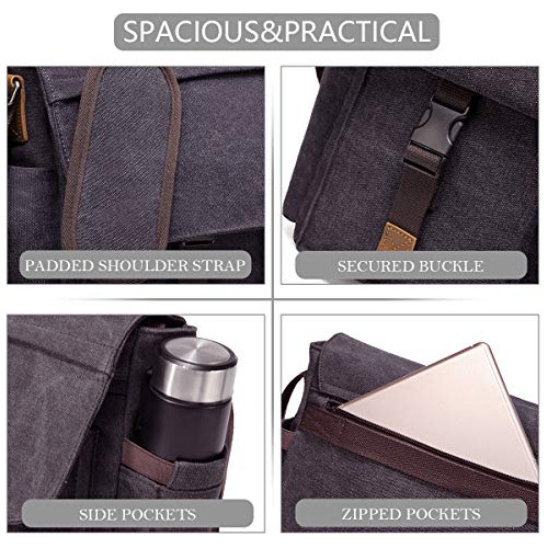 Bolso Mensajero Hombres, Satchel De Lona Resistente Al ...