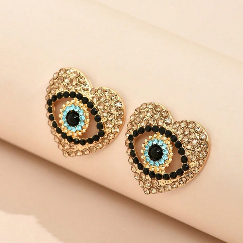 Pendientes De Diamantes Con Incrustaciones De Corazón