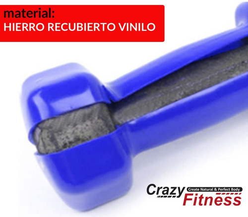 Imagen 4 de 9 de Mancuerna Revestida En Vinilo 3kg Mejor Calidad Color Crazy