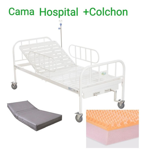 Cama Hospitalaria+barandas+colchón Hospitalario+envió Gratis