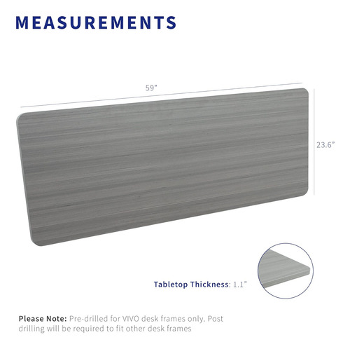 Mesa Universal 60x24 Gris Oscuro Altura Ajustable