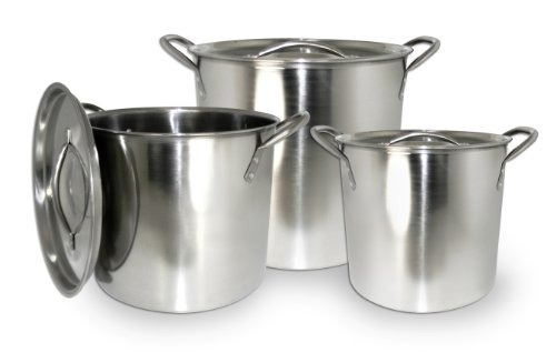 Excelsteel Juego De 3 Acero Inoxidable Stockpot Con Tapas