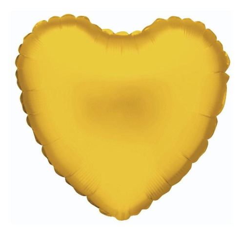 Balão Metalizado 45cm De Coração Ouro Para Festa Un