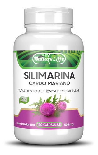 Cardo mariano concentrado de silimarina, 500 mg, 120 unidades, 1 bote, sabor neutro