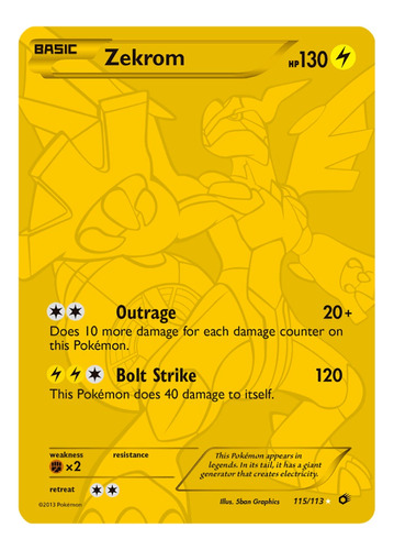 Zekrom 115/113 Full Art Secret B&w Legendary Treasures 