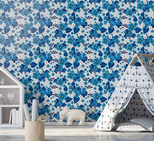 Imagem 1 de 2 de Papel De Parede Vinílico Premium Lavável Florido Floral 120