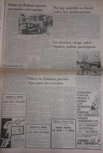 La Nacion 21/2/1978 Completo,videla Pinochet , Detalle (Usado)
