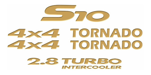 Jogo Emblema Adesivo Resinado S10 Tornado 4x4 Kitr25